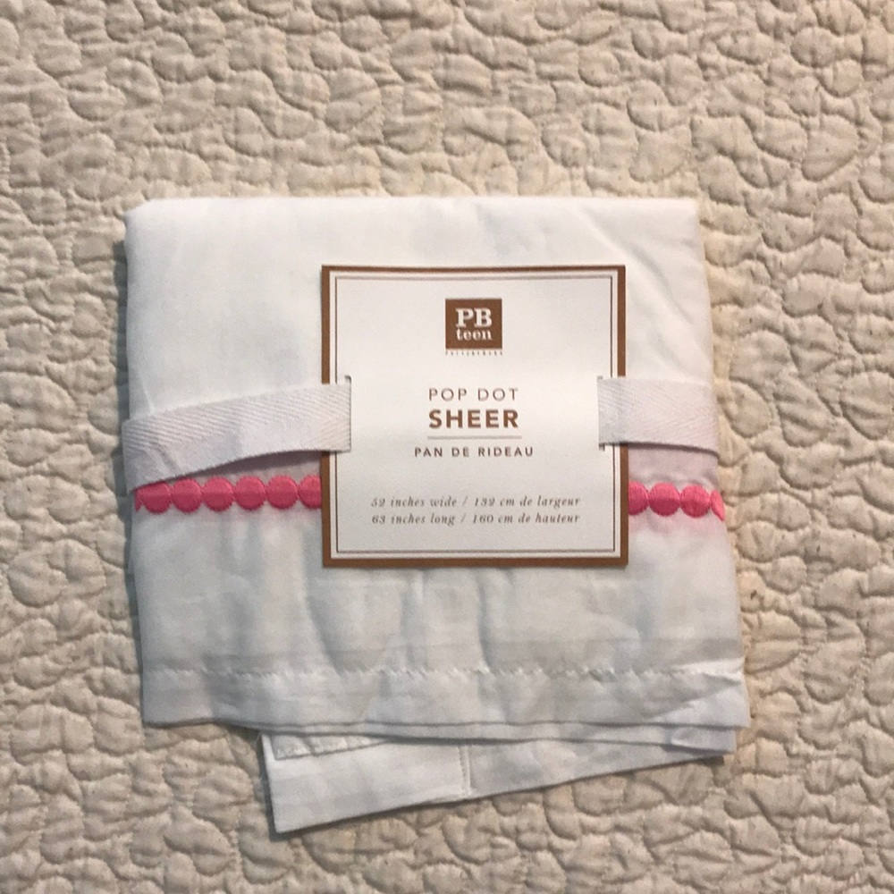 Pottery barn teen pop dot sheer curtain